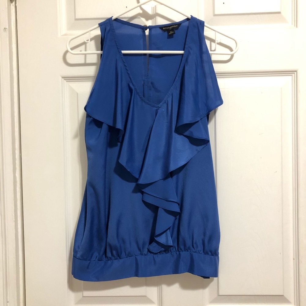 Banana Republic blouse with ruffle neckline